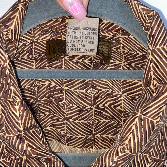 Cote De France Vintage Mens Silk Long Sleeves Button Up size Large - Picture 6 of 8